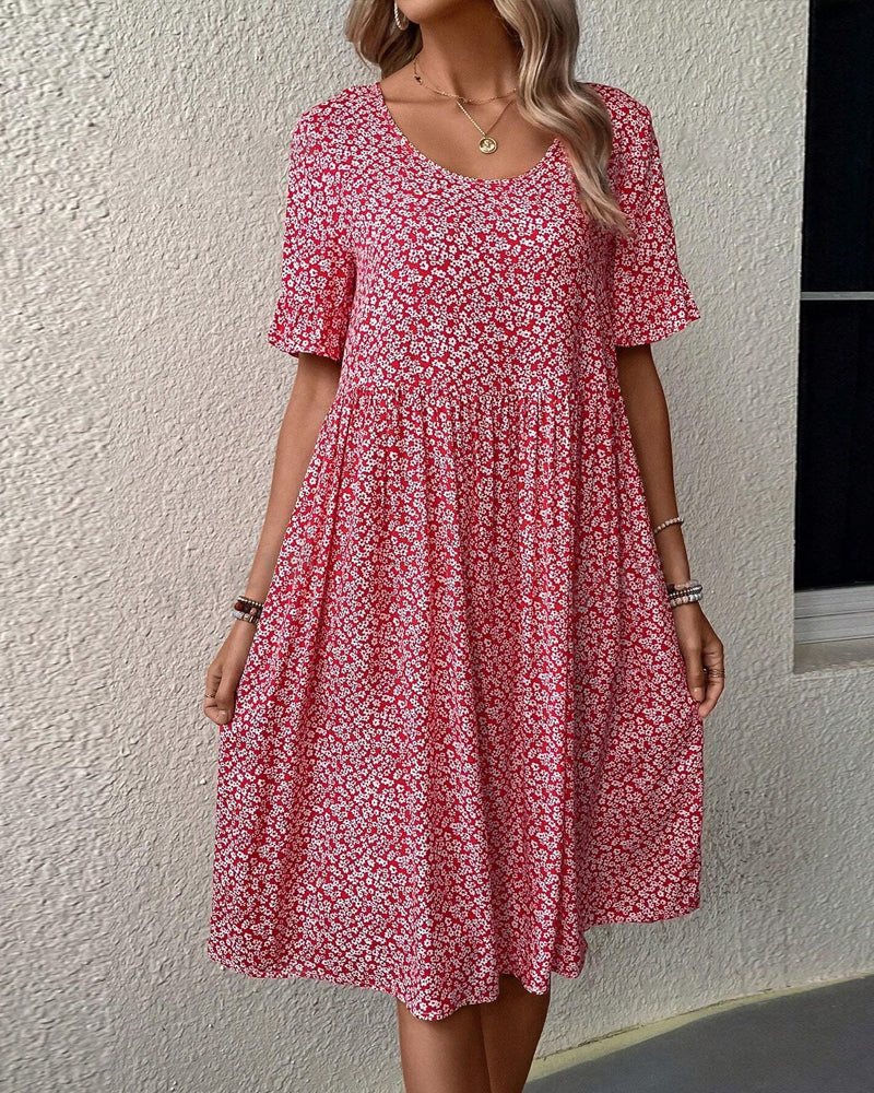 Sue® | Elegant Round Neck Dress With Floral Print - Image 2