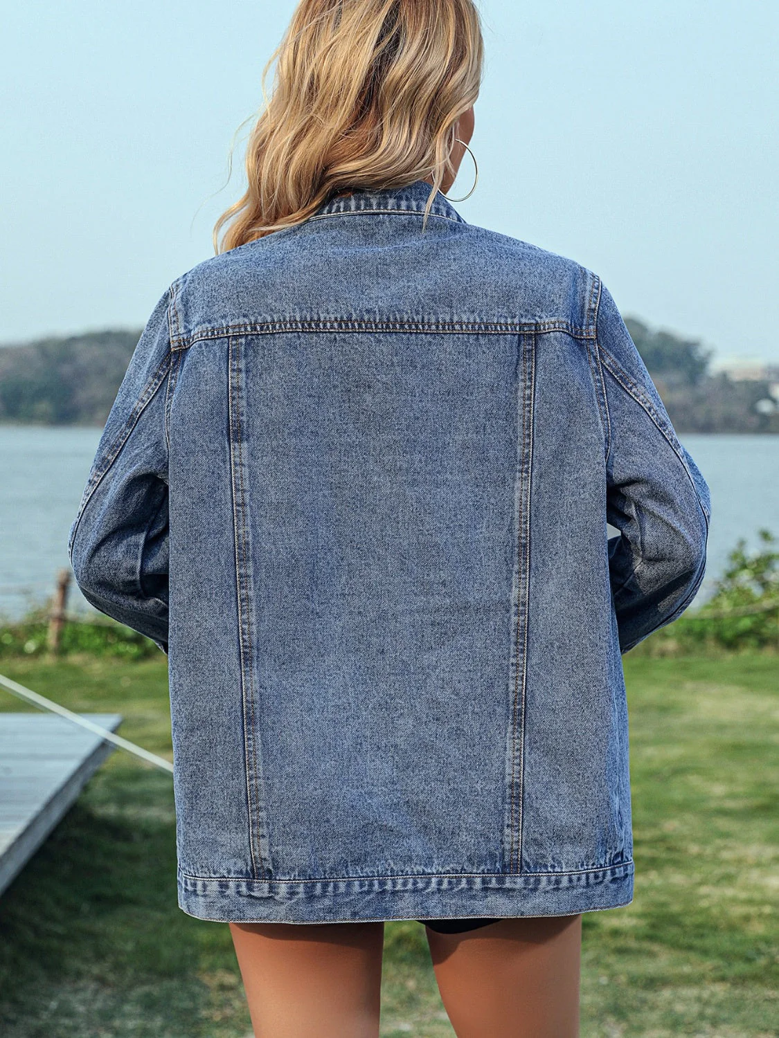 Tabea | Long-sleeved denim jacket with studs and buttons - Image 2