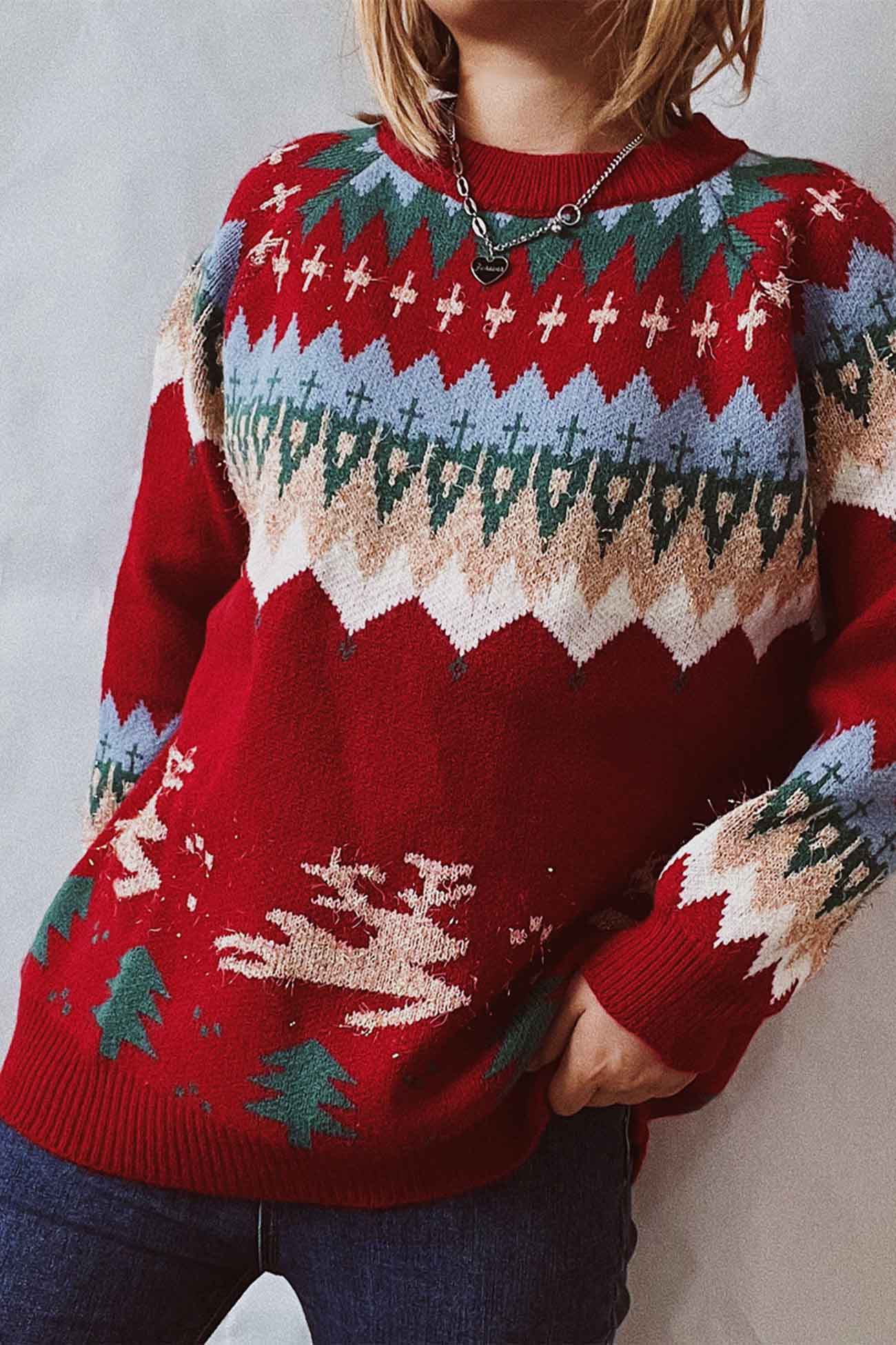 Tamara | Long-sleeved sweater with low shoulders and a round neckline - Image 4
