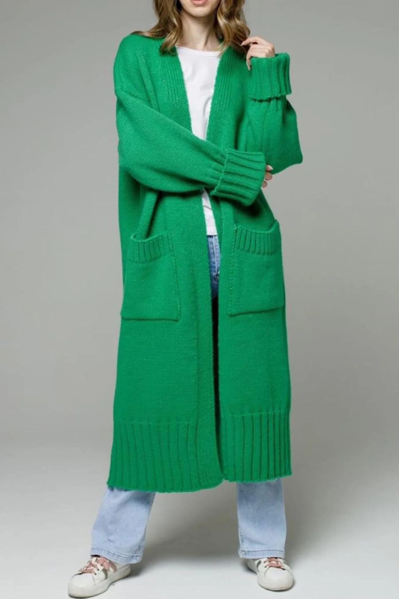 Tania | Long open front cardigan with pockets - Image 7