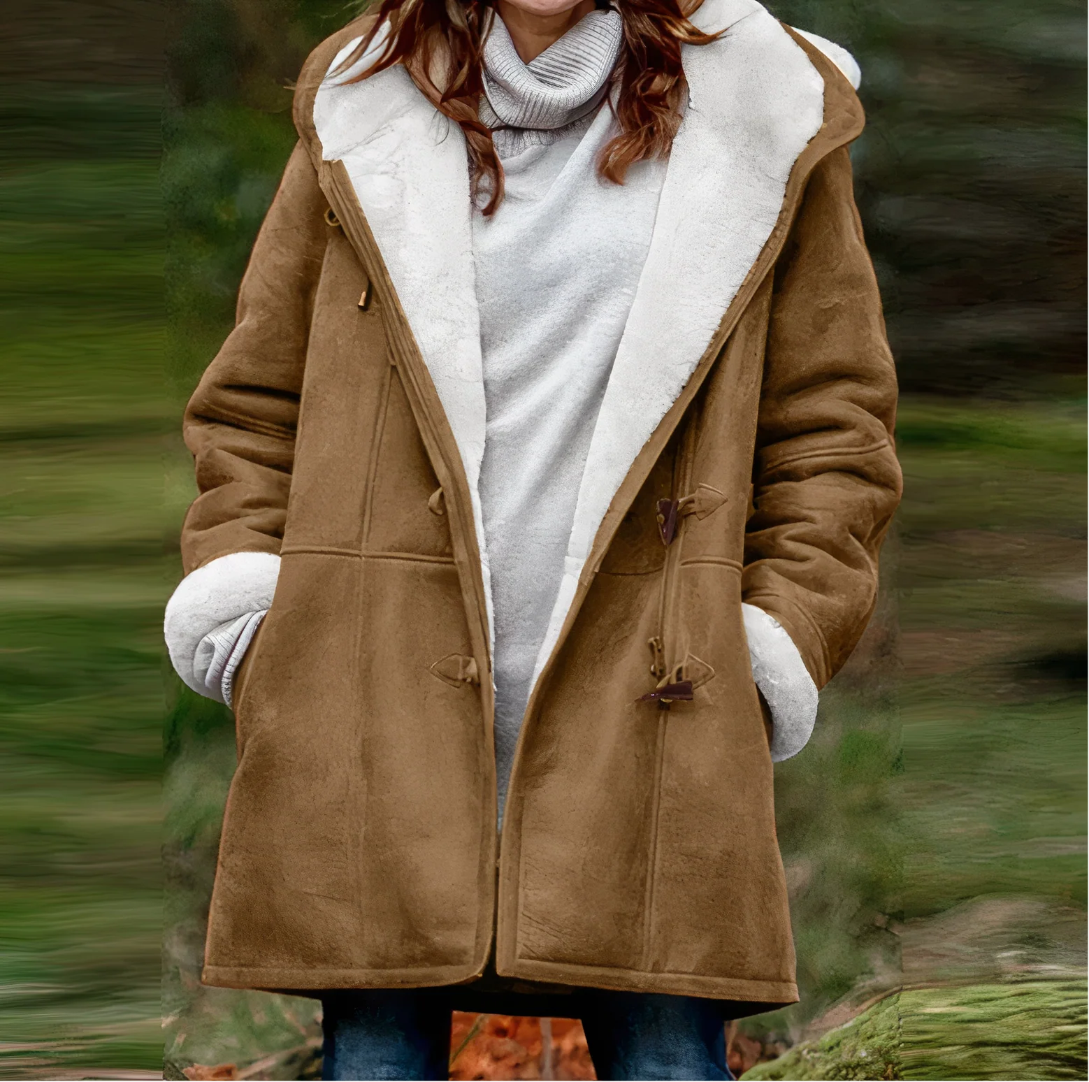 Tania® | Long sleeve velvet coat - Image 2