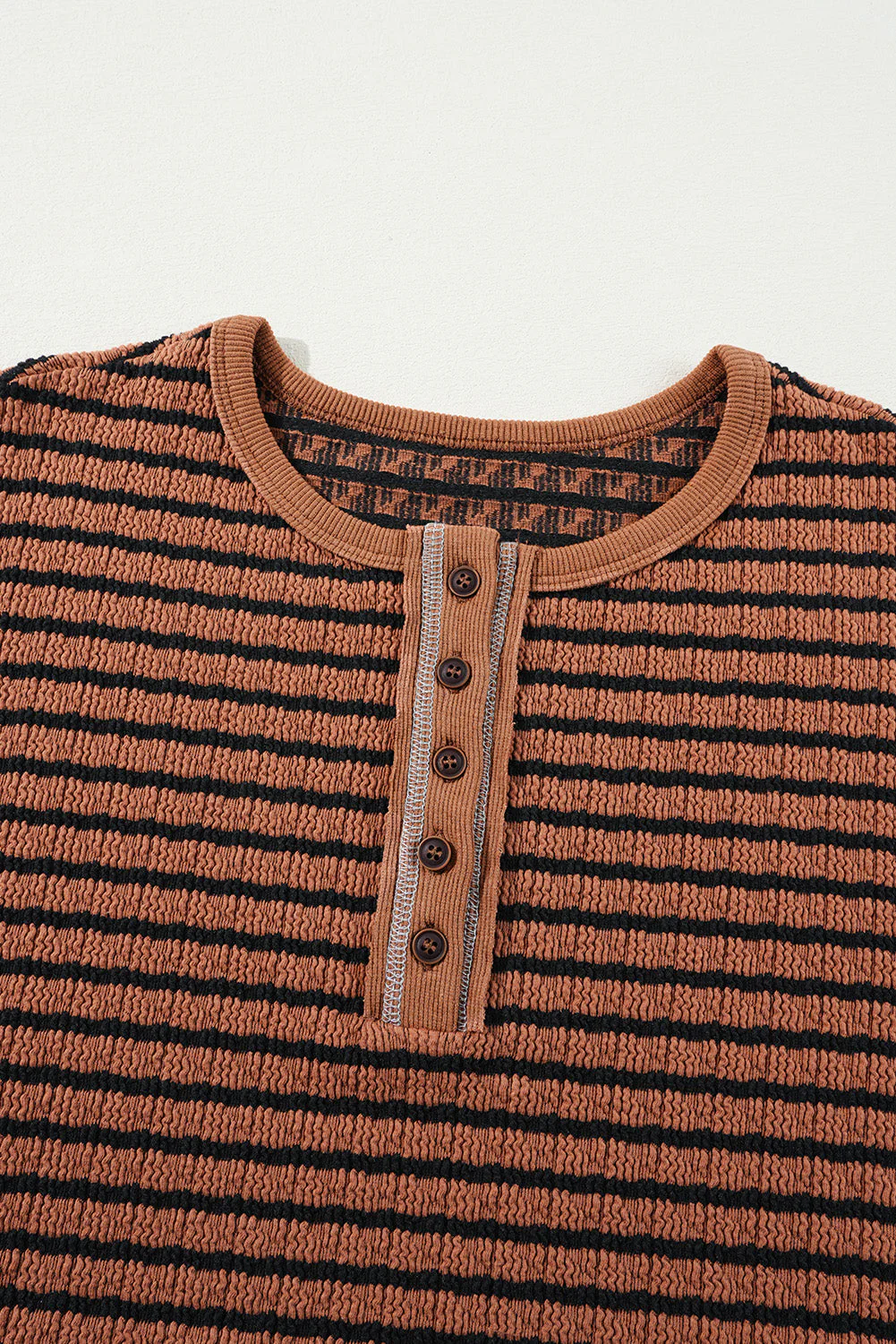 Tania | Striped long sleeve blouse with half buttons - Image 6