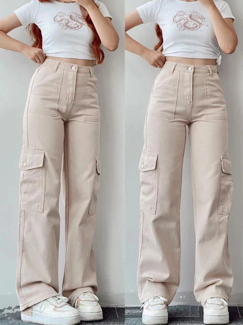 Tania® | Urban Wide Cargo Jeans For Women - Image 2