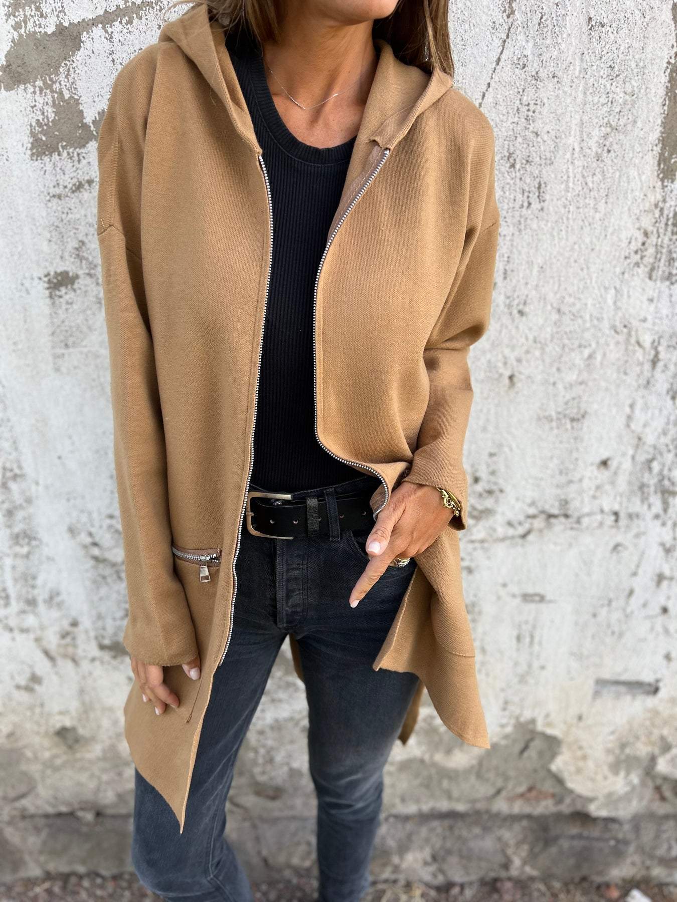 Tatiana | Long sleeve cardigan with zip fastening - Image 10
