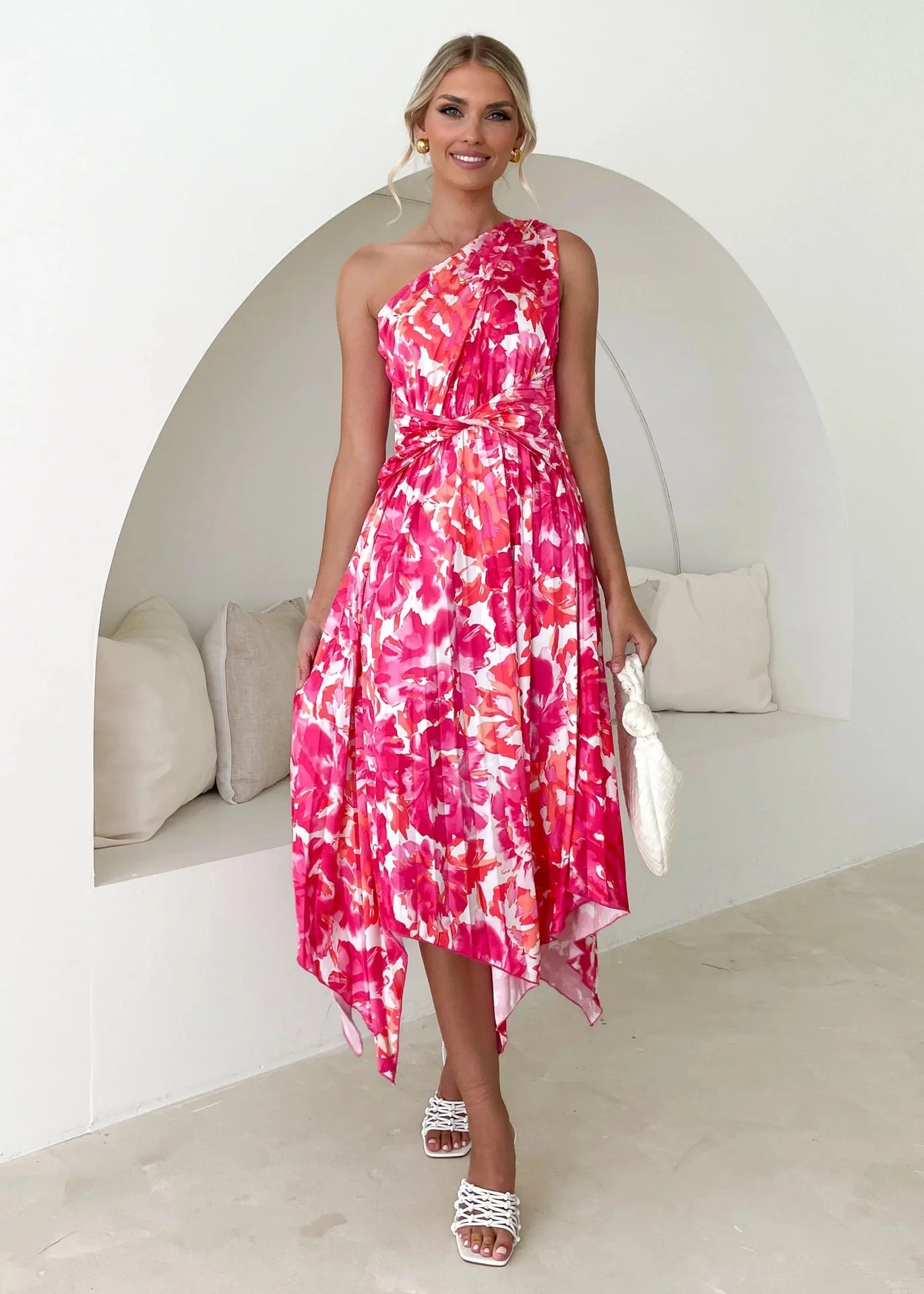 Tatiana® | Women'S Asymmetrical Evening Dress With Floral Design And Waist Belt - Image 6