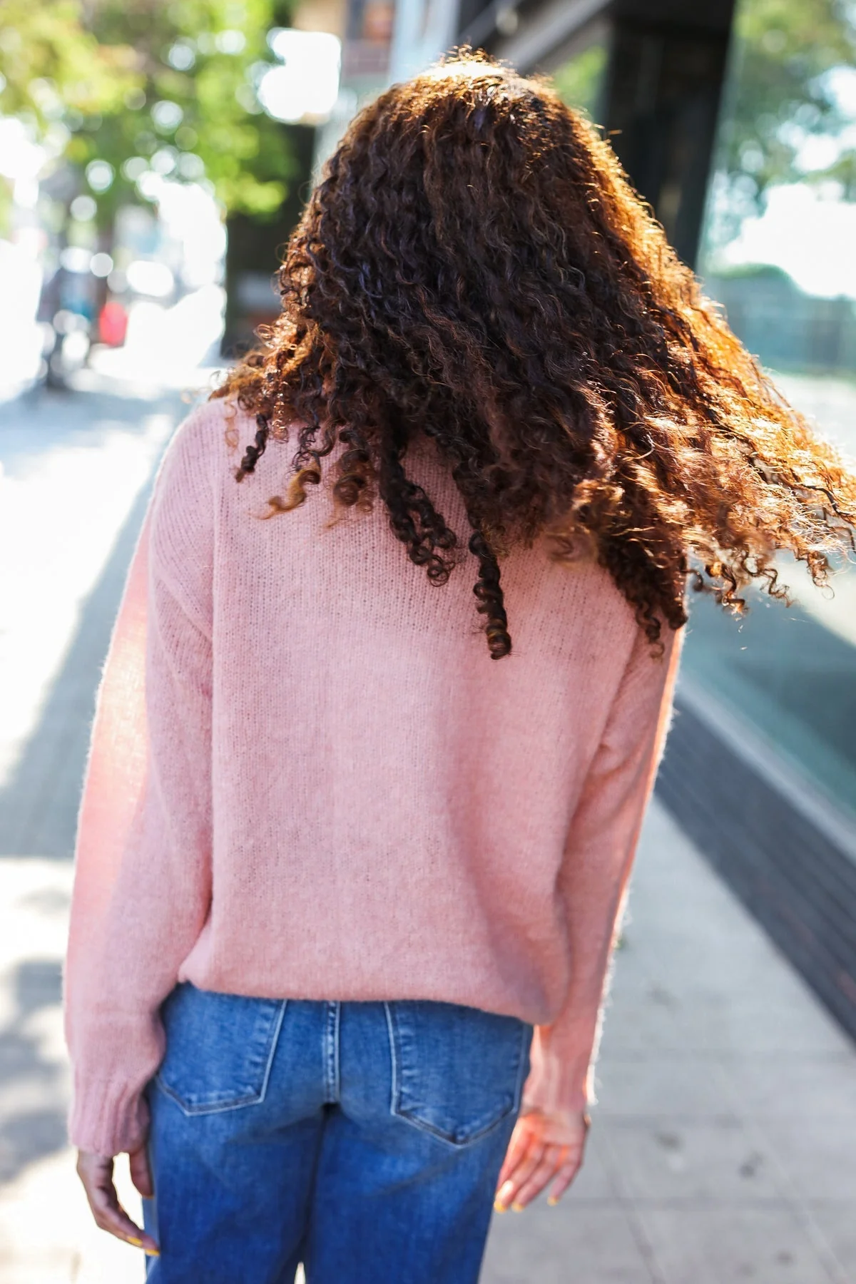 Tatjana | Eyes On You oversized knit sweater with terracotta flower patch - Image 11