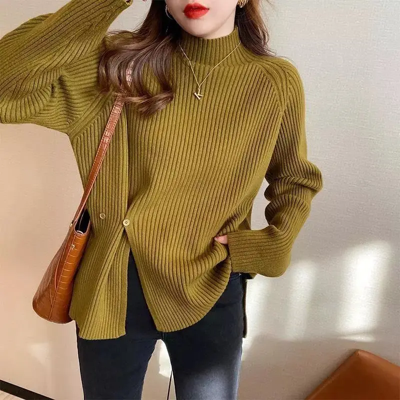 Teodora | Loose knit turtleneck sweater for women - Image 8