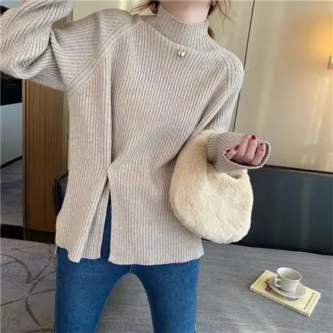 Teodora | Loose knit turtleneck sweater for women - Image 9
