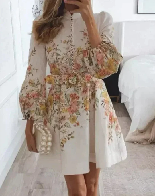 Teodora® | Printed Mini Dress With Button Placket