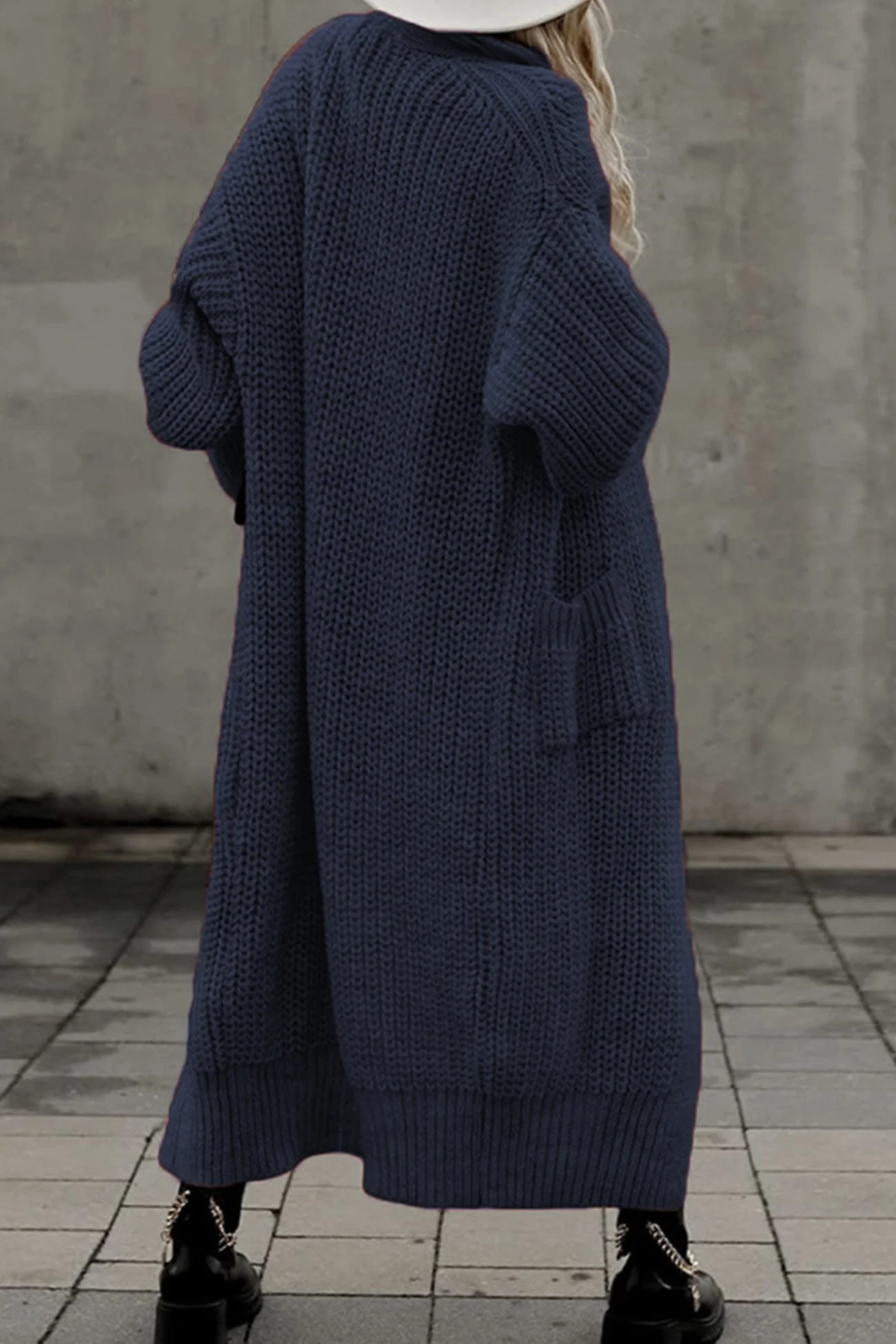 Teresa | Long cardigan with lantern sleeves at the front and pockets - Image 16