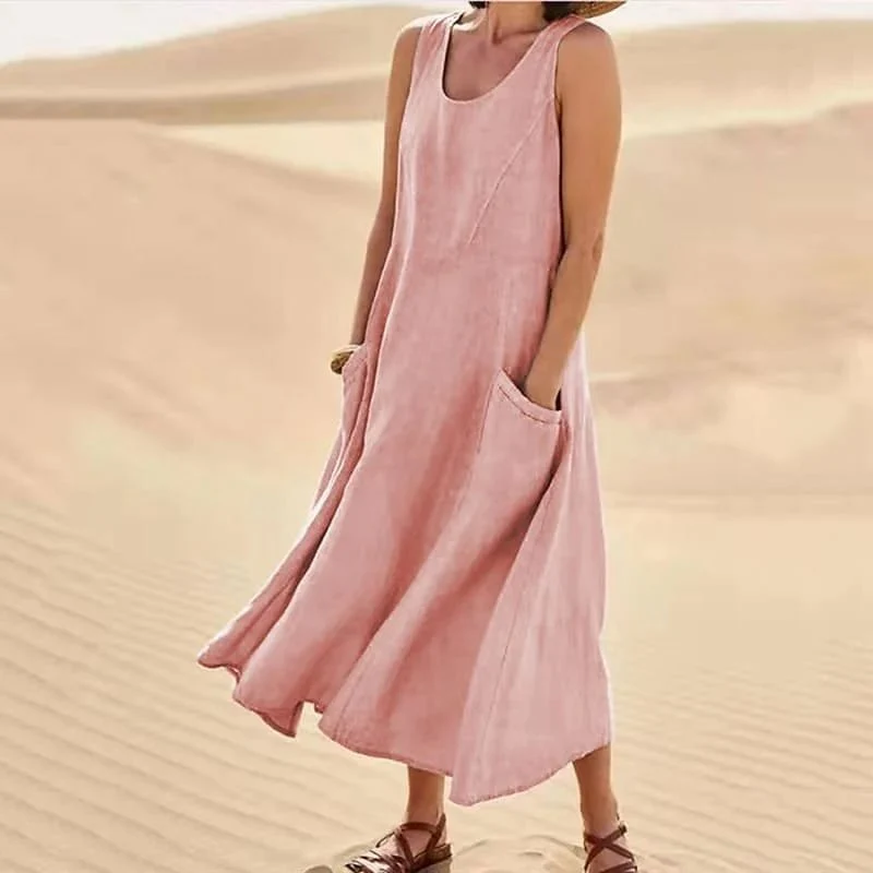 Teresa® | Sleeveless Dress With Pockets Made Of Cotton And For Women - Image 4