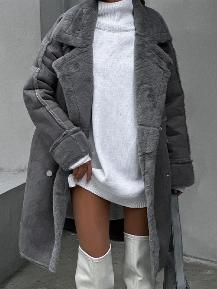 Thea | Thick and chic long women's coat - Image 2