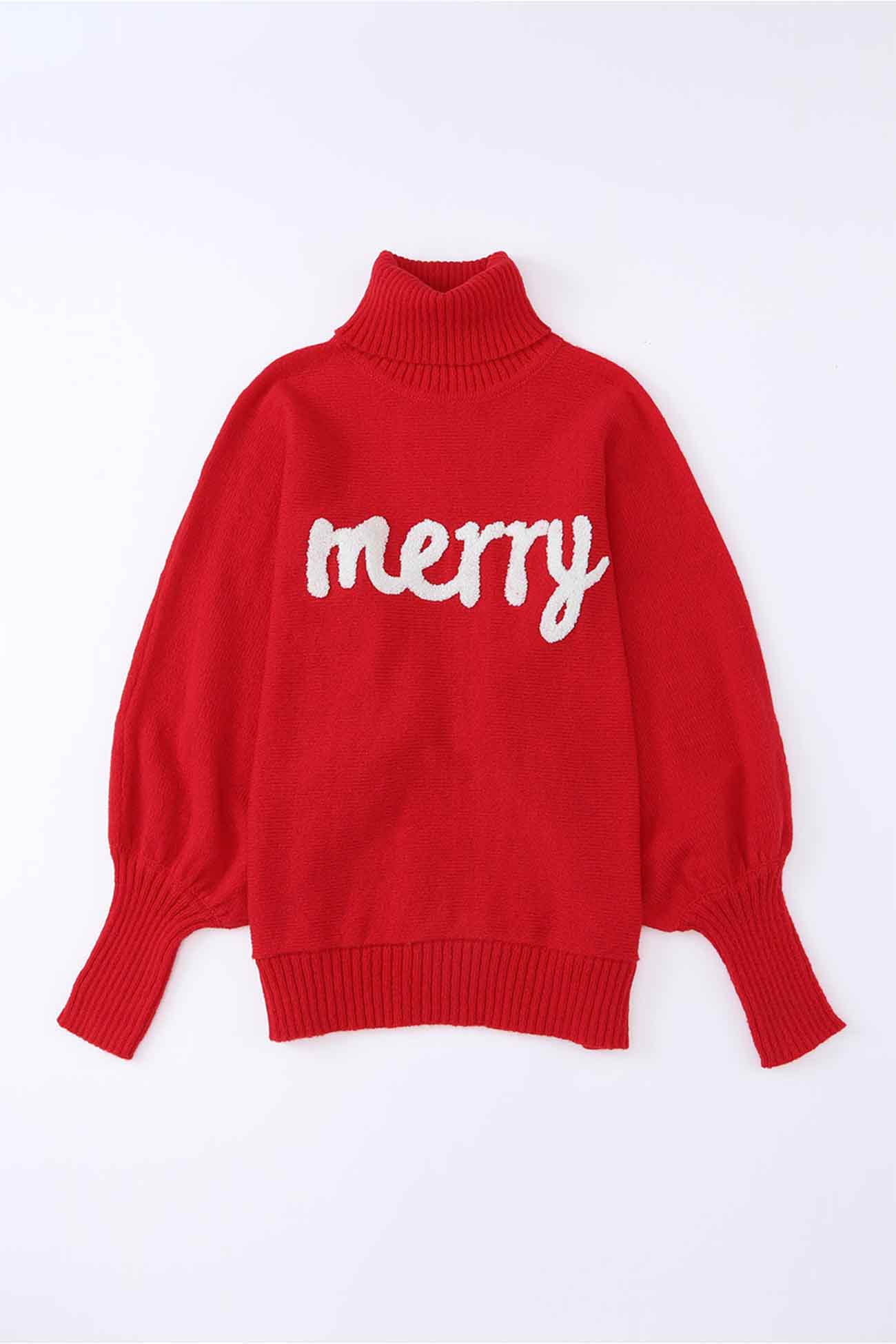 Theresa | Cheerful turtleneck knit sweater with printed sleeves - Image 14
