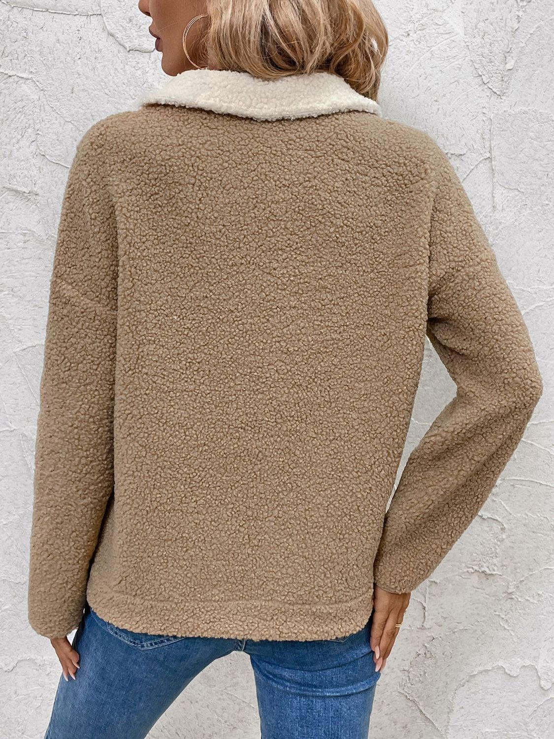 Therese | Perfee contrast half-zip sweatshirt with long sleeves - Image 2