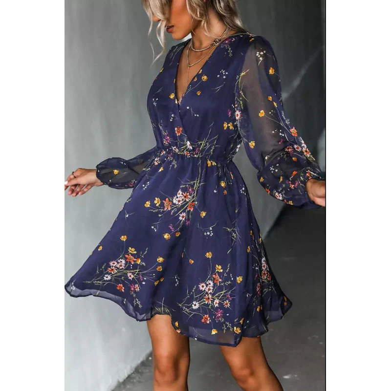 Trinidad® | Women'S Floral Print Mini Dress With Transparent Sleeves - Image 2