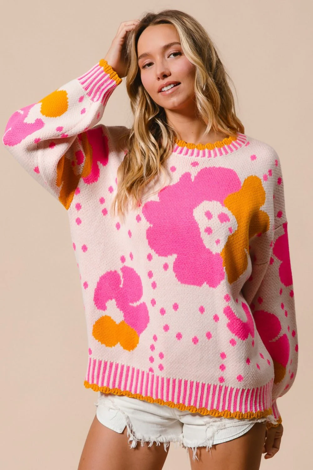 Ulla | Contrast floral print sweater