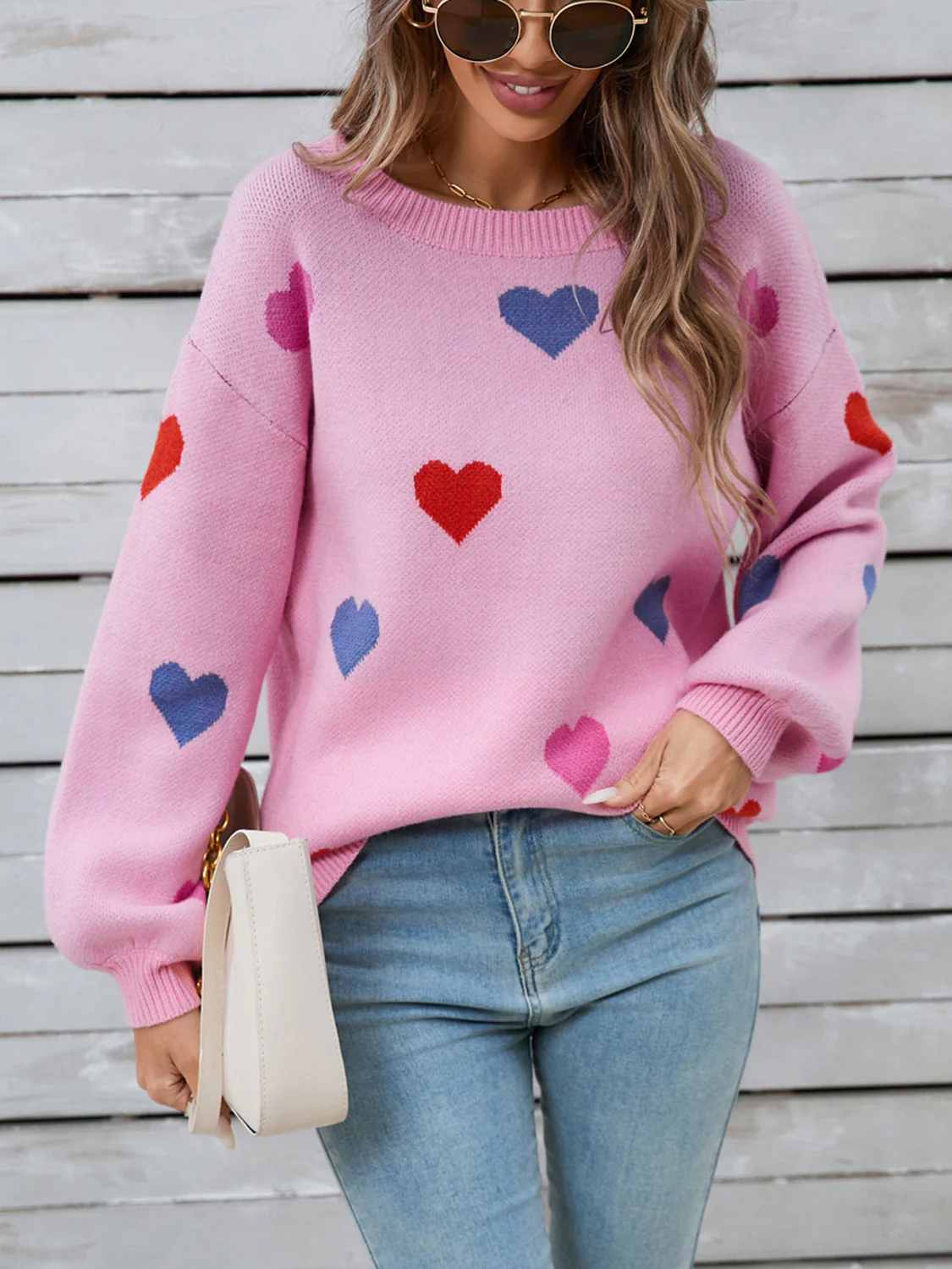 Ulla | Heart-shaped, long-sleeved crew neck sweater - Image 2
