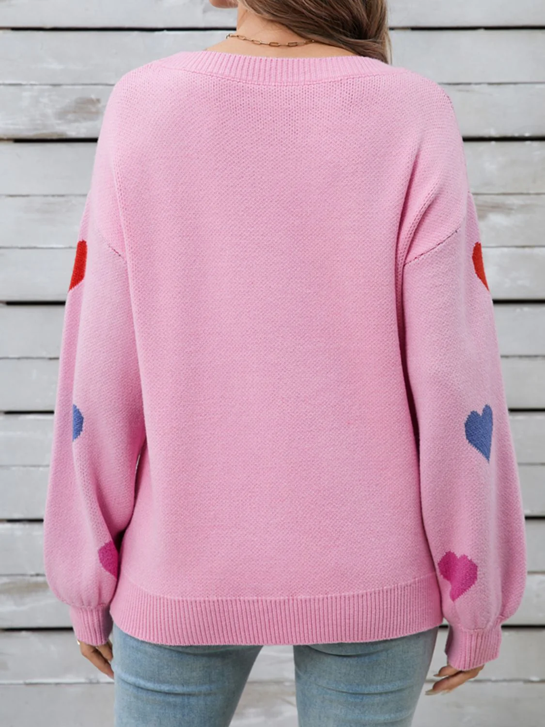 Ulla | Heart-shaped, long-sleeved crew neck sweater - Image 3