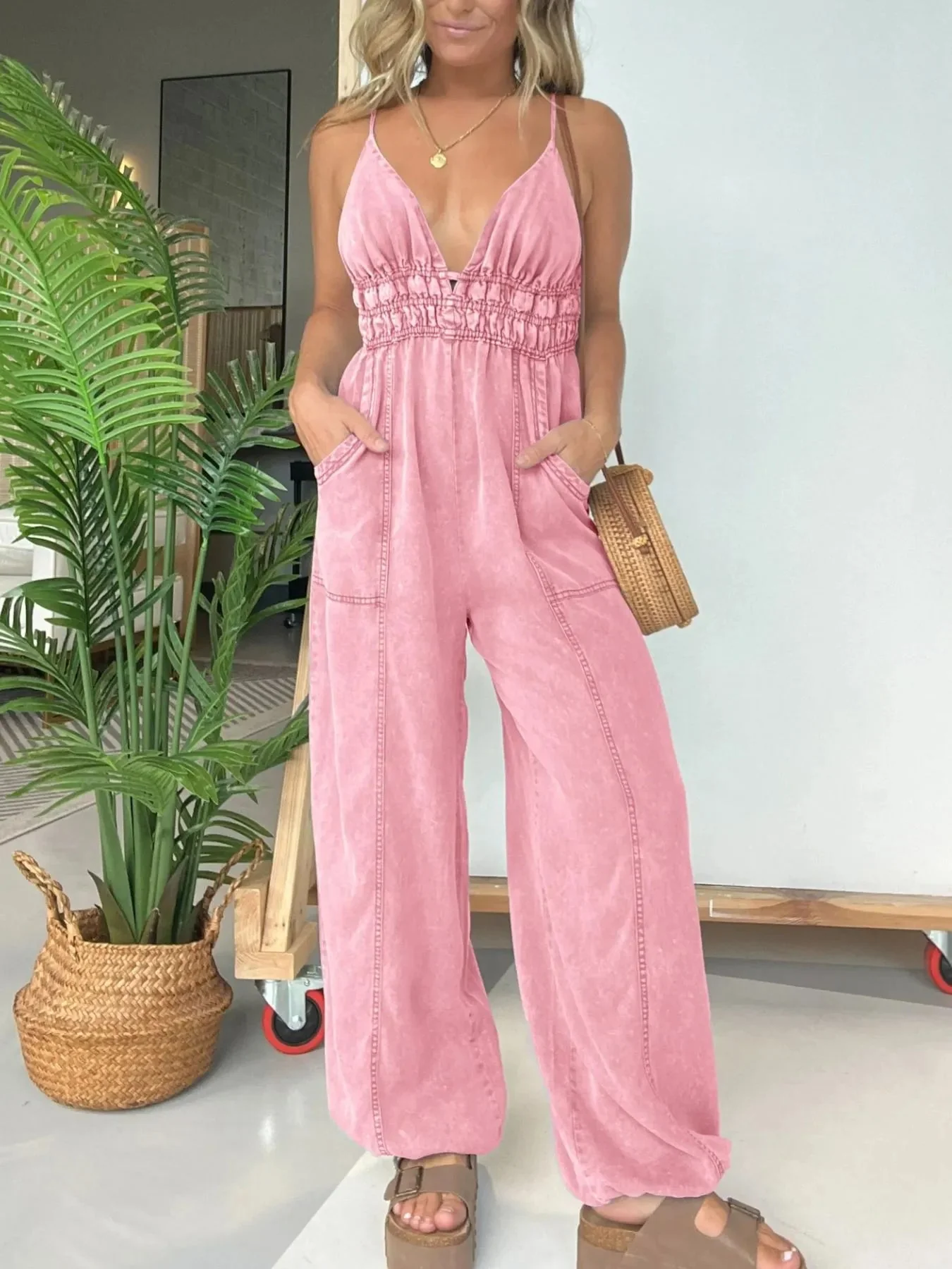 Valentina® | Loose Strappy Wide Leg Jumpsuit - Image 2
