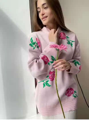 Valeria | Pretty floral print sweater - Image 3