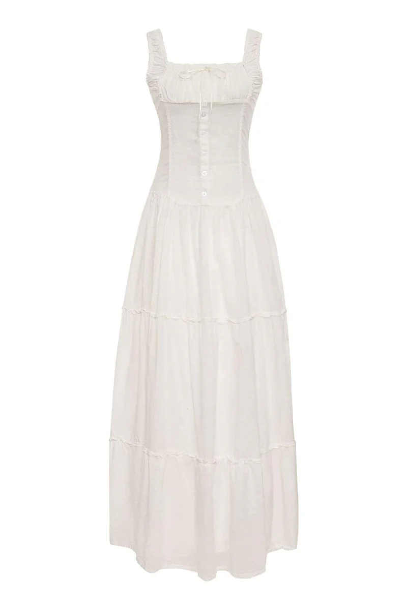 Valeria® | Semi-Sheer Maxi Dress With Ruffles - Image 8