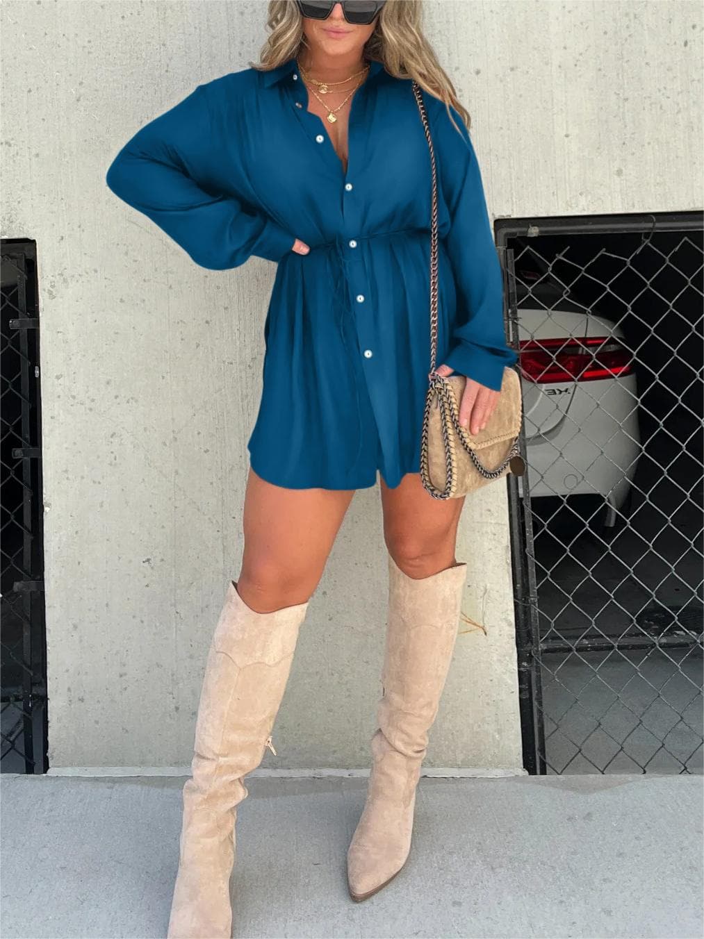 Vanesa® | Satin Overnight Romper Tunic Set - Image 13