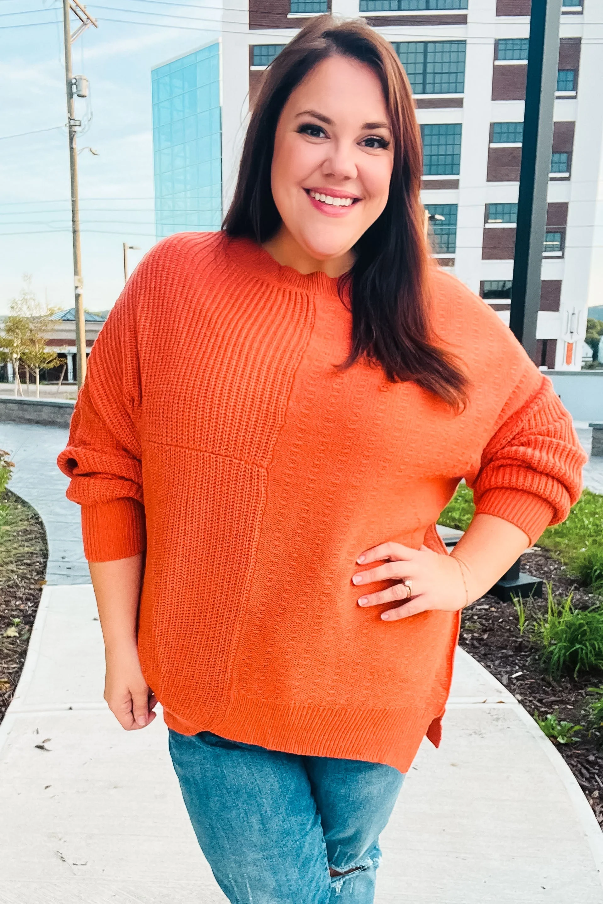 Vanessa | Autumn Vibes Pumpkin Asymmetrical Knit Sweater - Image 19