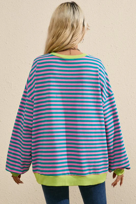 Vanessa | Oversized women's sweater with contrast trim - Image 4