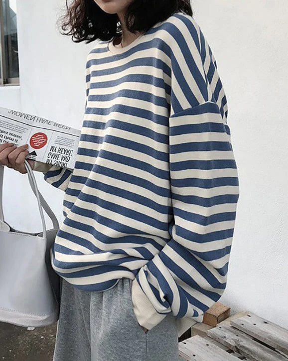 Vanessa | Retro striped long sleeve blouse - Image 4