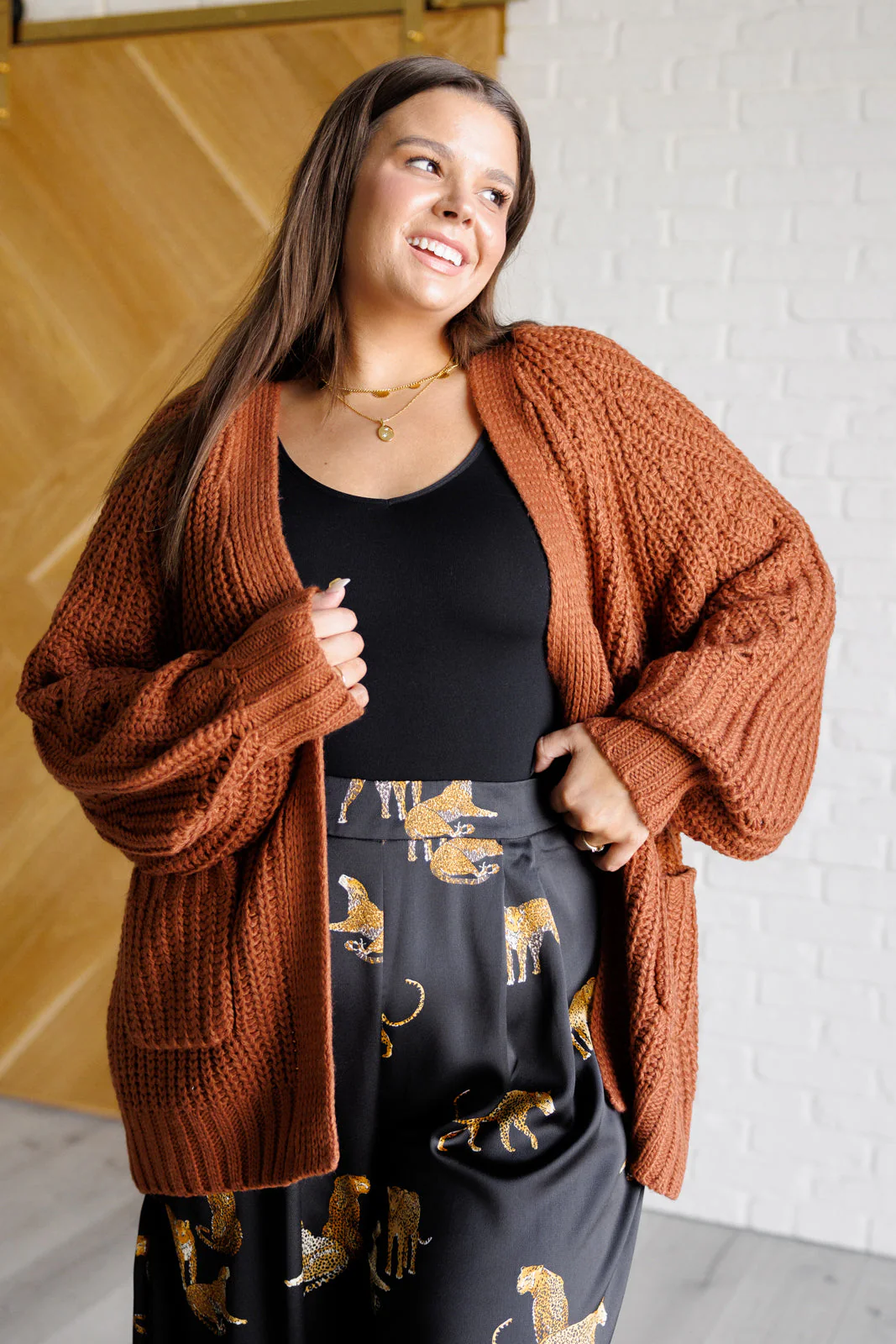 Vanja | Maybe Monday Cardigan in chestnut - Image 2