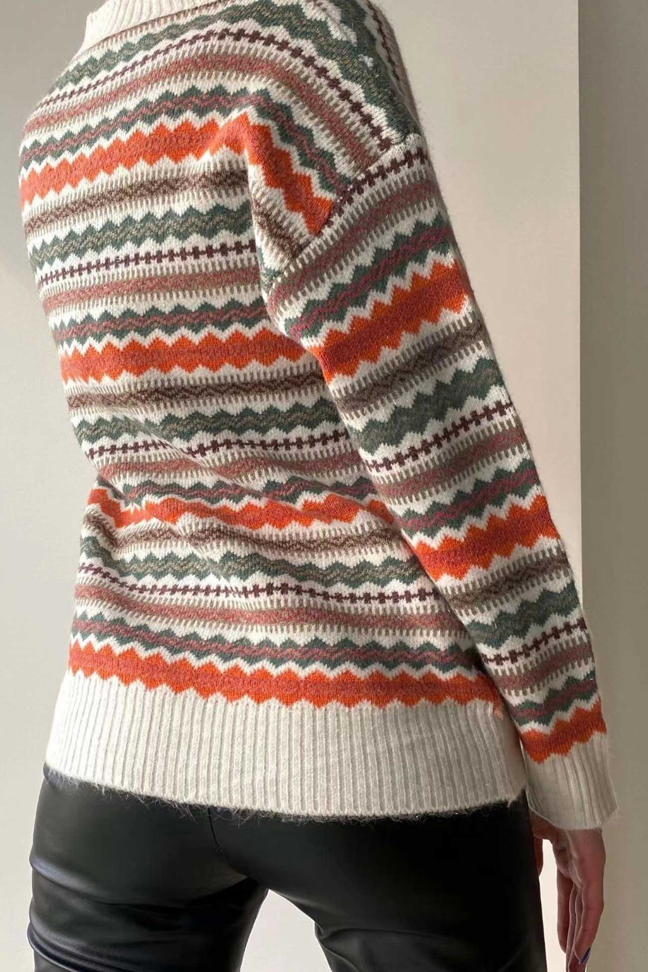 Vera | Retro cardigan with contrast - Image 2