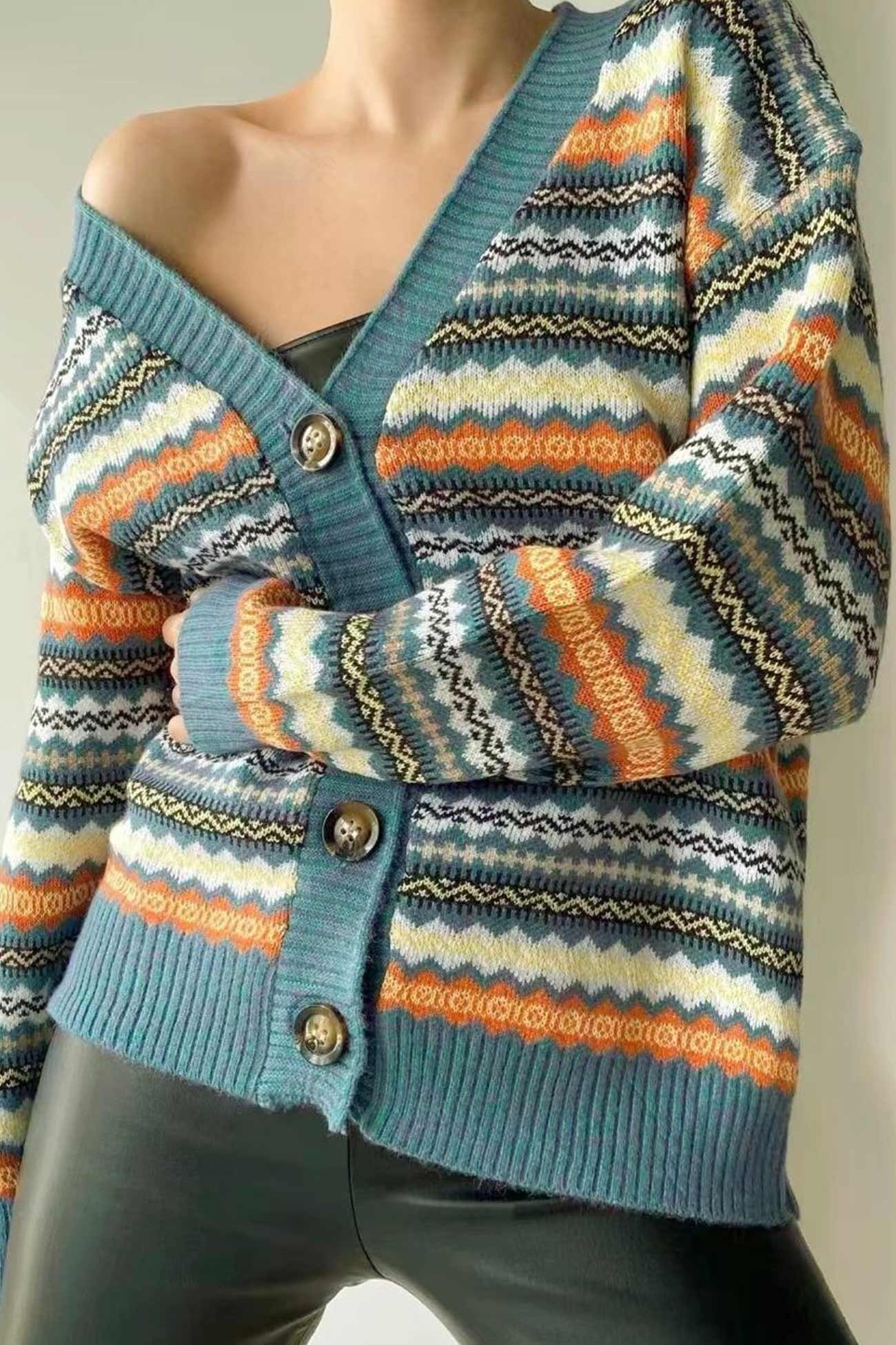 Vera | Retro cardigan with contrast - Image 5