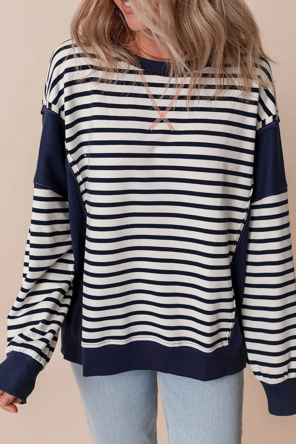 Vera | Striped long-sleeved crew neck sweatshirt - Image 5