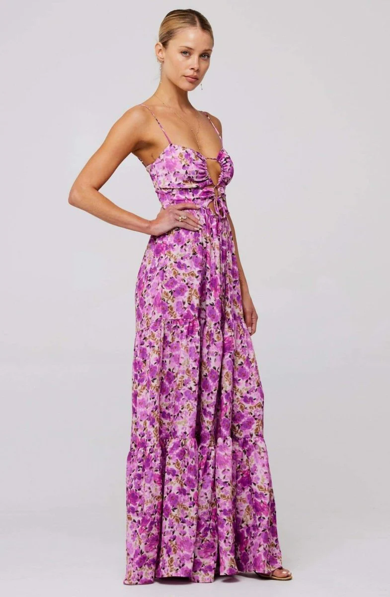 Verónica® | Printed Maxi Strap Dress With Cut-Outs - Image 3