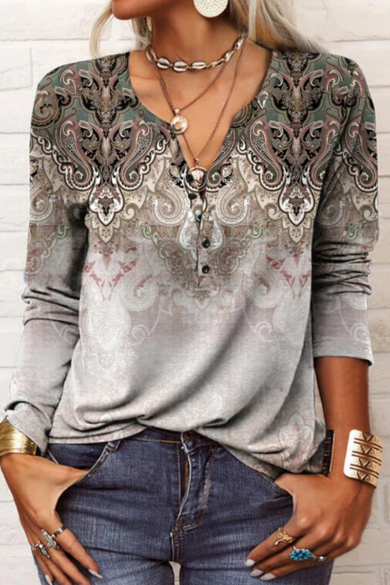 Victoria | Casual printed V-neck tops - Image 10