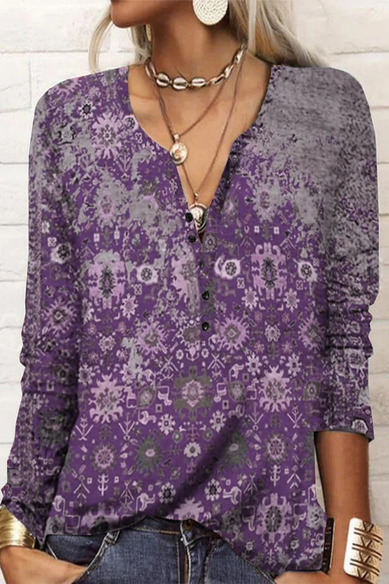 Victoria | Casual printed V-neck tops - Image 7