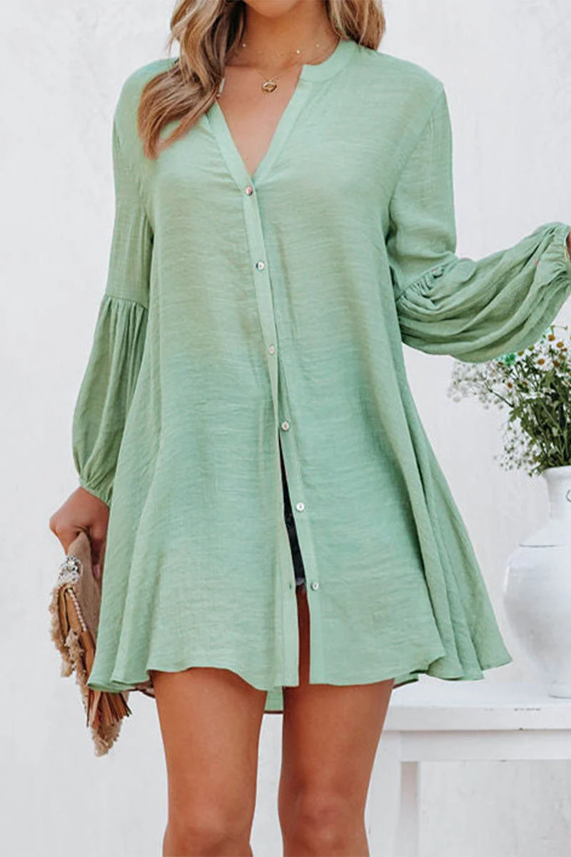 Vilma® | Elegant Long Sleeve V Neck Blouse - Image 4