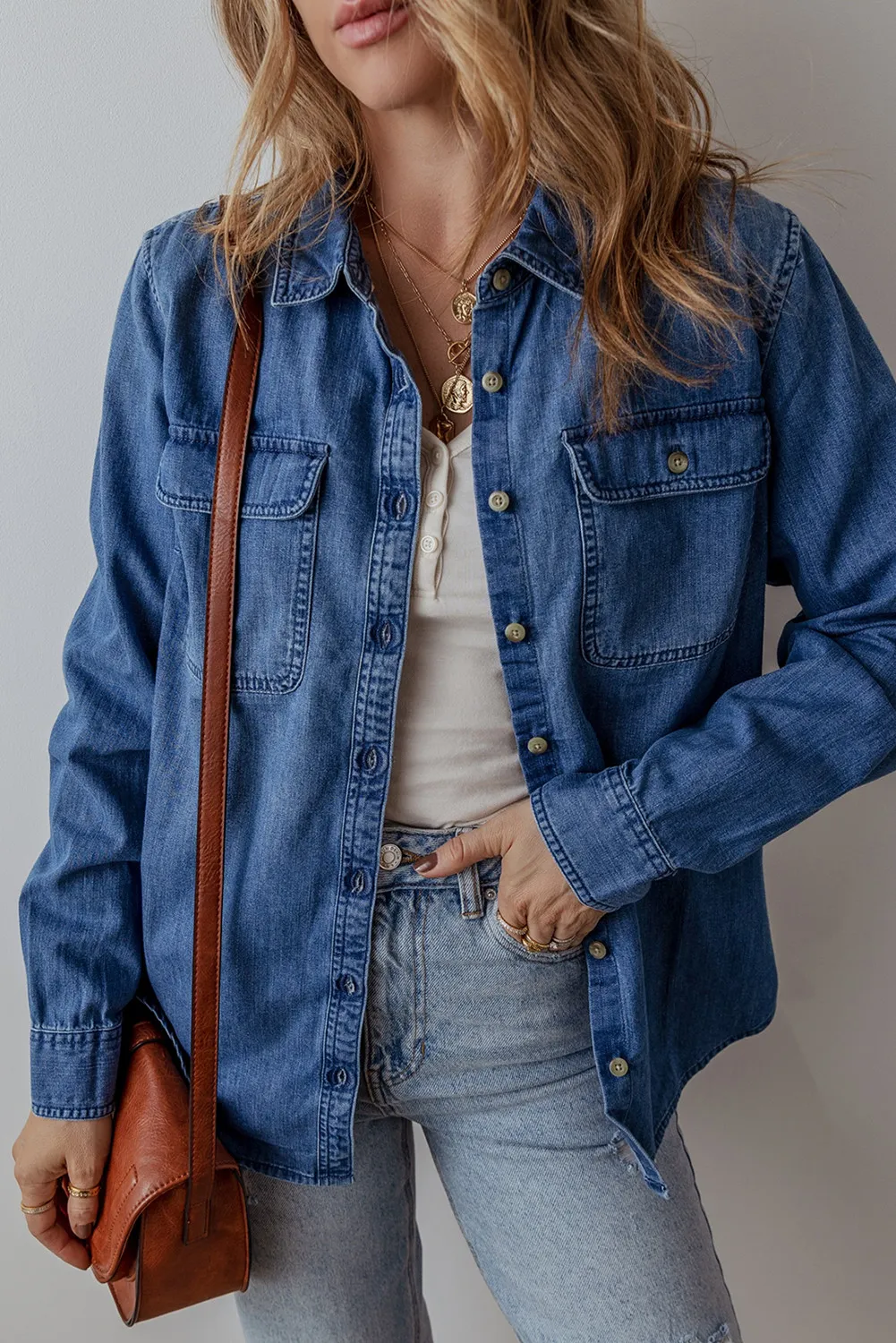 Viviana | Buttoned, long-sleeved denim jacket - Image 2