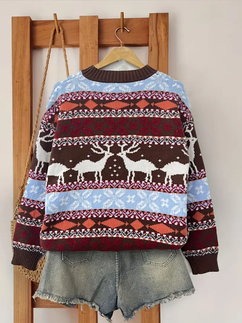 Viviana | Round neck sweater with Christmas print - Image 8