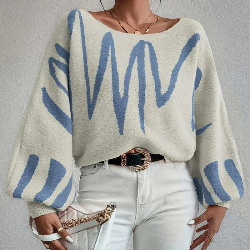 Waleska | Oversized knitted sweater with a wave pattern - Image 2