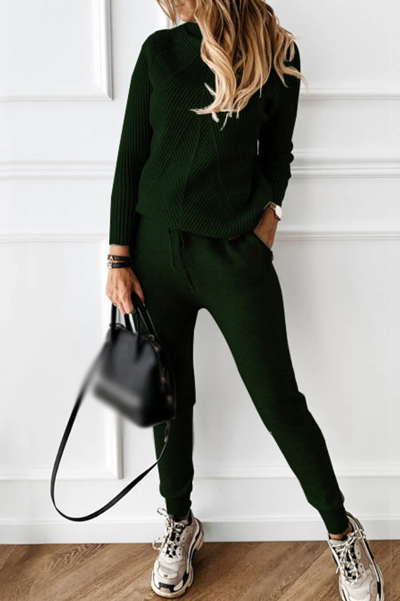 Wanda | Casual solid color turtleneck long sleeve two piece sweater - Image 5