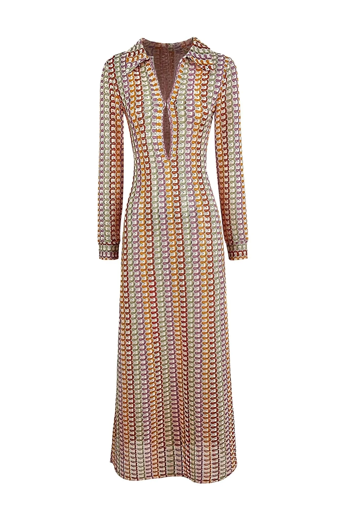 Wanda® | Crochet V-Neck Collar Maxi Dress - Image 7