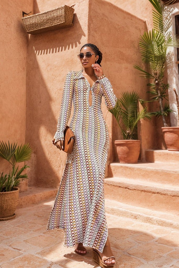 Wanda® | Crochet V-Neck Collar Maxi Dress - Image 9