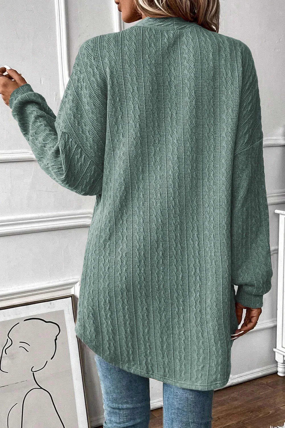 Wendy | Structured open front long sleeve cover with pockets - Image 13