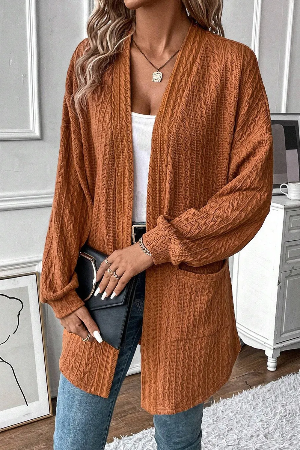 Wendy | Structured open front long sleeve cover with pockets - Image 3