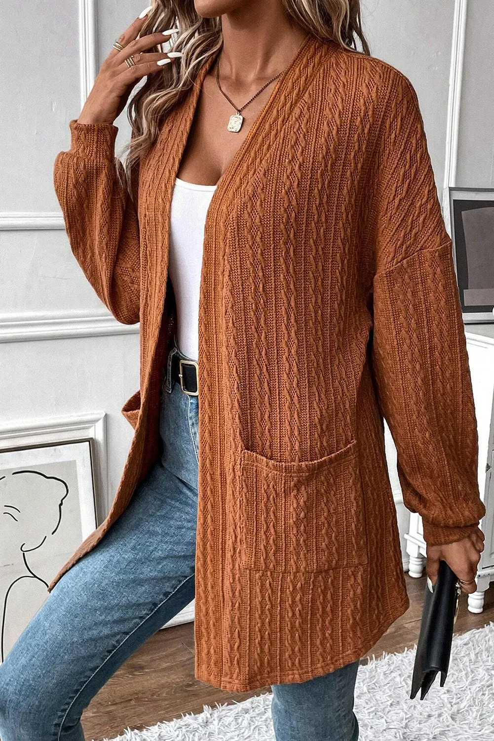 Wendy | Structured open front long sleeve cover with pockets - Image 4