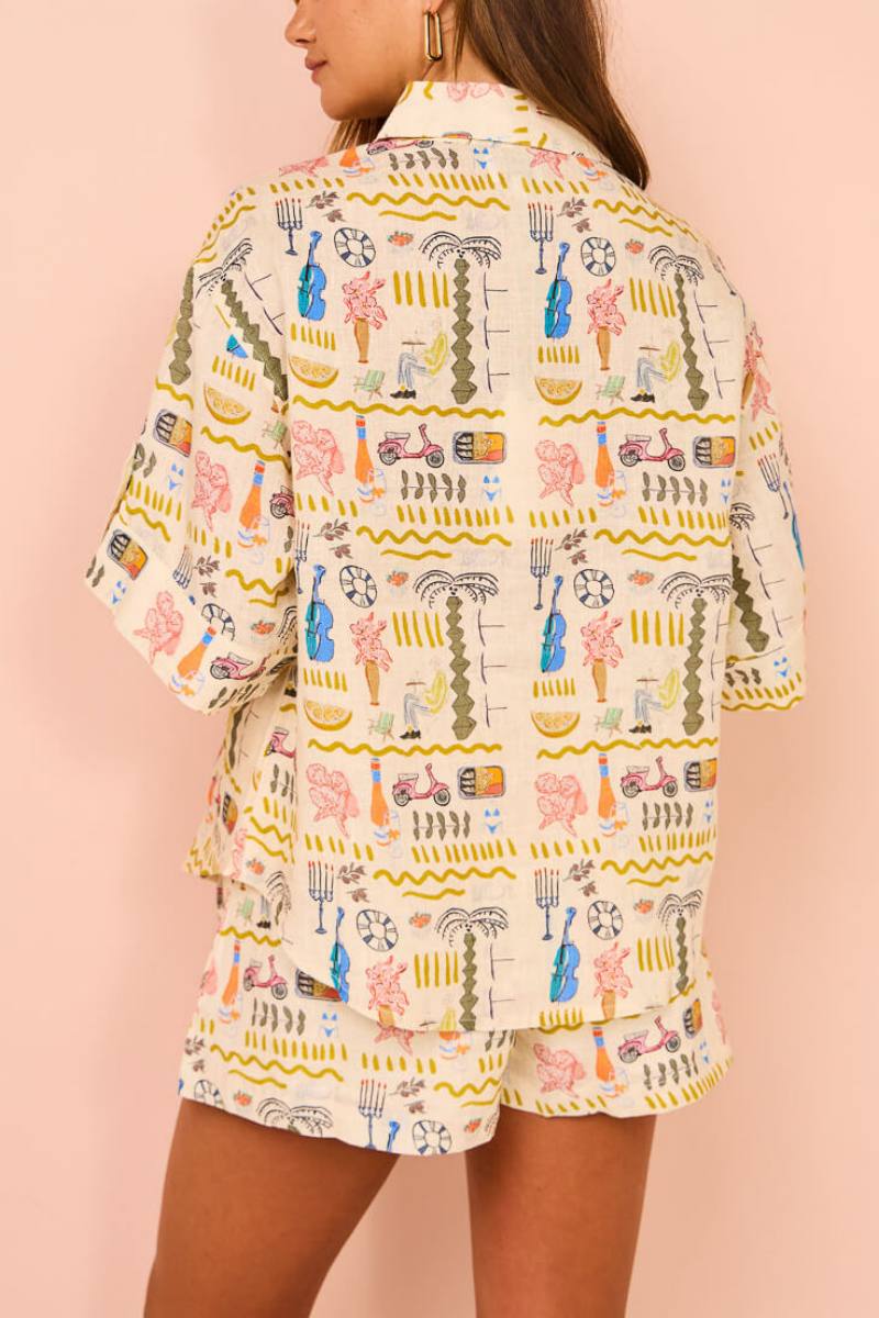 Wilhelmina® | Printed Casual Loose Shorts Set - Image 4