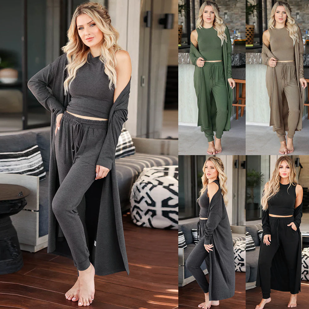 Wilma® | Women'S Comfortable Lounge Set With Long-Sleeved Jacket And Crop Top - Image 2