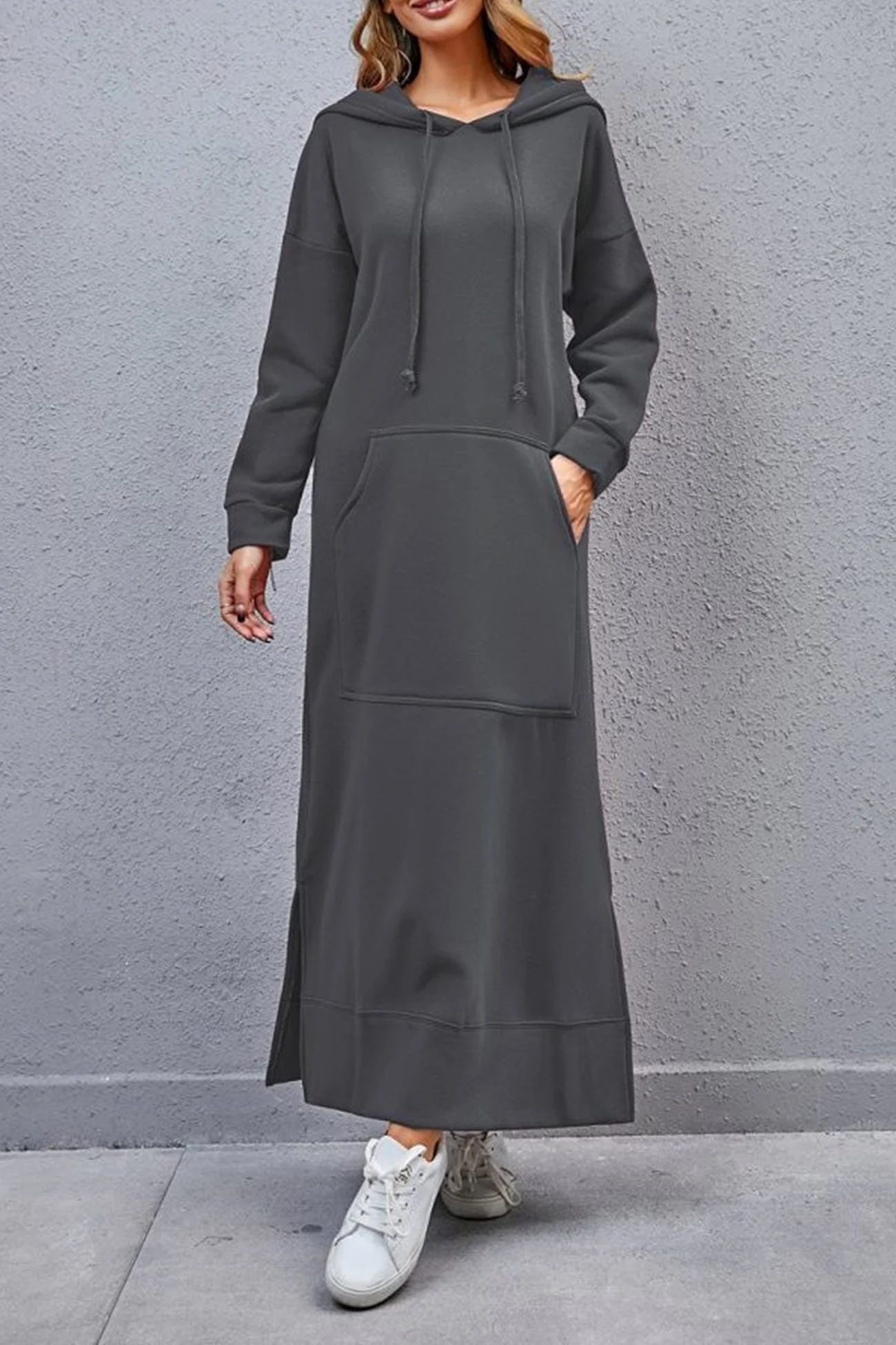 Xara® | Hoodie Dress With A Slit Hem - Image 5