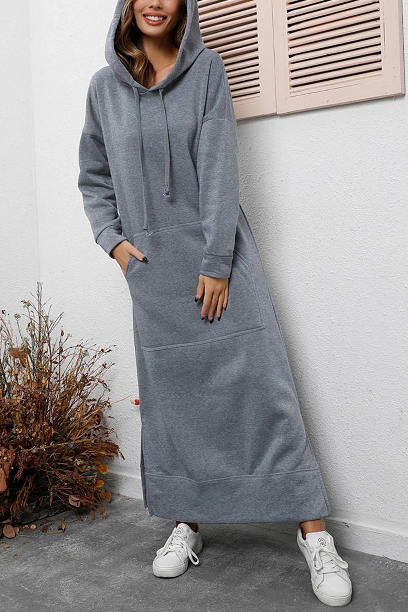 Xara® | Hoodie Dress With A Slit Hem - Image 7